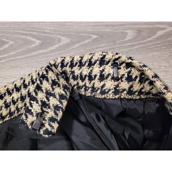 Carlisle Houndstooth Mindi Skirt Black White Wool‎ Silk Size 8 With Pockets - Picture 12 of 12